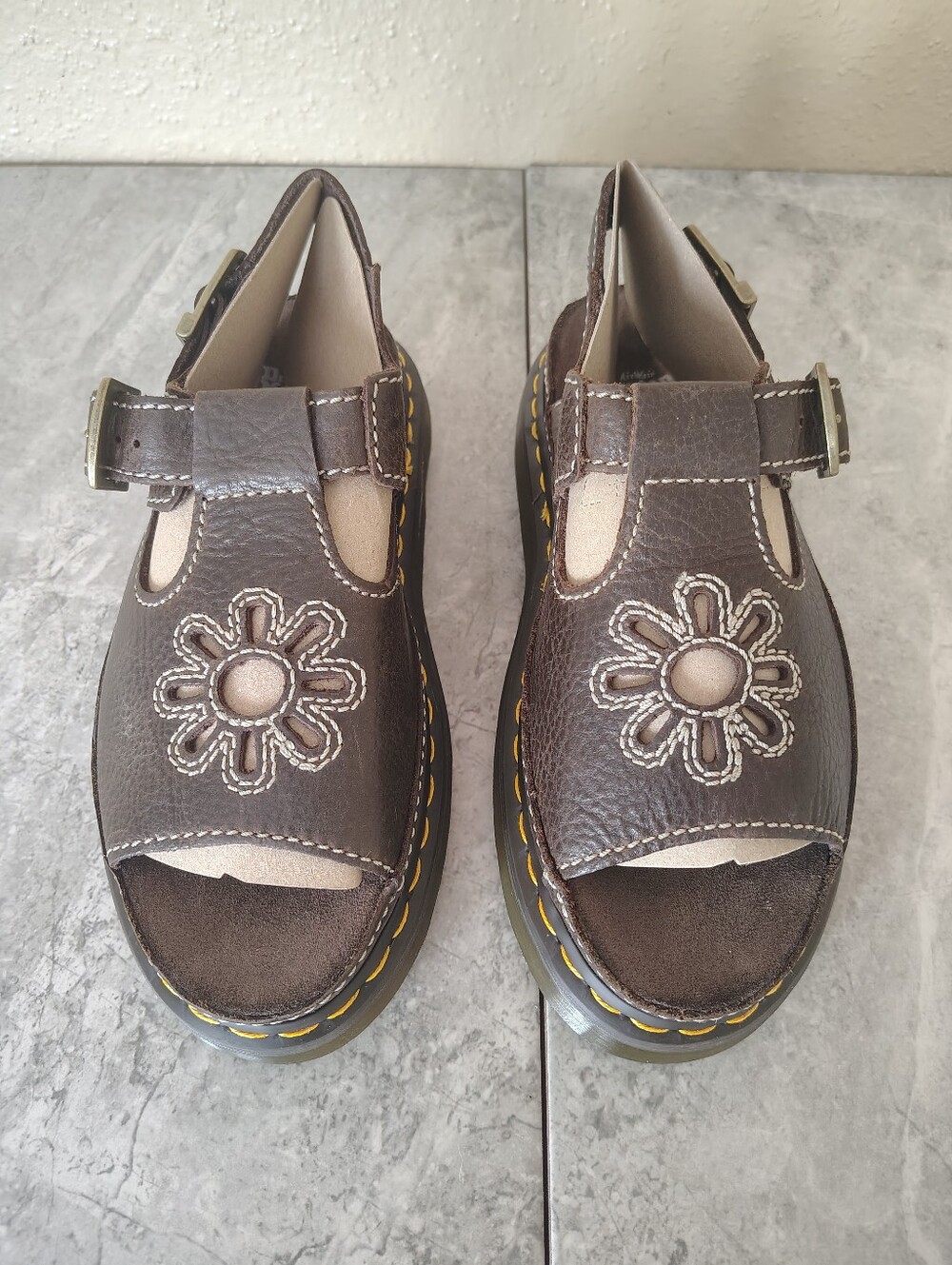 Dr. Martens Dunnet Flower Platform Sandals Y2K Women's Vintage - Picture 3 of 16